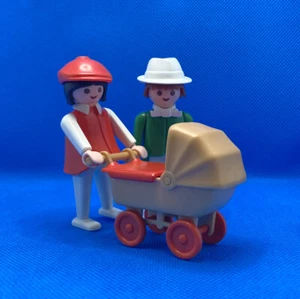 Vintage Playmobil #3592 Familie Eltern & Kinderwagen Wagen 100% vollständig - Bild 1 von 5