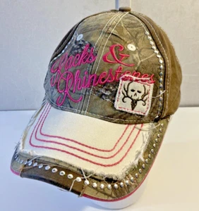 Paramount Racks & Rhinestones Hat Cap StrapBack Women's Hunting Camo Logo OSFM - Picture 1 of 15