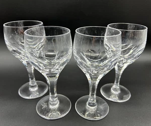 1980s Set of 4 Atlantis Evora 6" Cut Glass Clear Wine Goblets Base Scratches - Picture 1 of 9