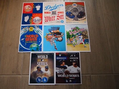 Los Angeles Dodgers Program Cover 8x10 Photos for 8 World Series Wins: 1955-2024 - Image 1 of 4