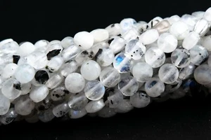 4x2 mm Piedra lunar Arco Iris Facetado Plano Redondo Botón Genuino Cuentas Sueltas Naturales - Imagen 1 de 4