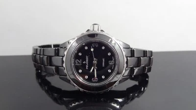 Reloj para mujer Peugeot 7100BK negro tono plata y esfera cristal acento Foto 1 de 4