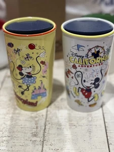 Juego de tazas de viaje vaso de cerámica Starbucks de los parques de Disney Mickey Minnie Mouse NUEVO - Imagen 1 de 2