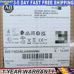 New AB 20G11ND040JA0NNNNN PowerFlex Air Cooled 755 AC Drive US Free Tax - Afbeelding 1 van 2