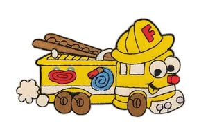 ad29★Feuerwehr Gelb Auto Aufnäher aufbügeln Bügelbild Patch Flicken 10,8 x 6,3cm - Bild 1 von 7