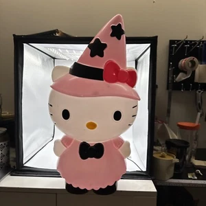 Hello Kitty rosa Hexenhut Halloween beleuchtet Garten Blasform 22 Zoll - Bild 1 von 4