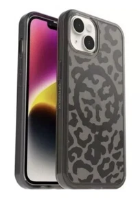 Otter Box Semmetry+ Apple iPhone 14 Plus Series Blk/Brwn Animal Print MagSafe 5G - Picture 1 of 1