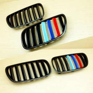 M-COLOR FOR BMW MATTE BLACK E83 X3 LCI 07-10 Facelift FRONT GRILLS GRILL - Picture 1 of 4