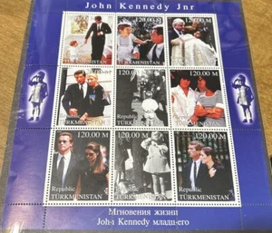 Turkmenistán John Kennedy Jr.  Hoja de recuerdo MNH - Imagen 1 de 1