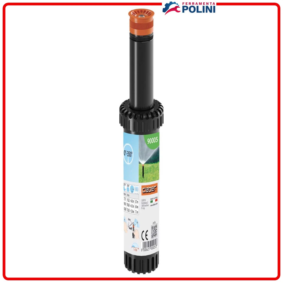 CLABER 90005 POP-UP REGOLABILE 0°-350° ESCURSIONE 7,5cm IRRIGAZIONE GIARDINO