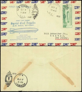 SAVOYSTAMPS - USA Cover - Graf Zeppelin FDC 1933 - C18 - NYC Oct 2nd, 1933 - Picture 1 of 1
