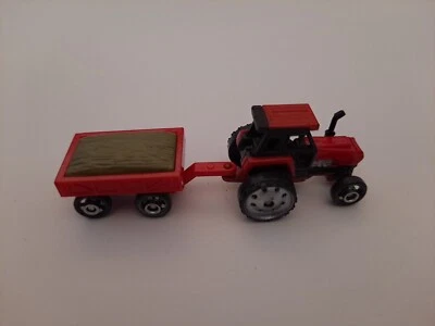Micro Machines Galoob 1989 Closed Cab Modern Tractor Farm Hay Trailer Small Toy  - Image 1 of 3