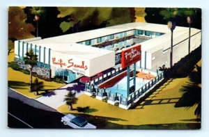 1950s CA Postcard Pacific Sands Motel Santa Monica California Roadside Ocean Ave - Picture 1 of 2