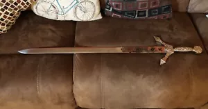 Sword w/case made in Pakistan *UNIQUE HANDLE* over 3 feet long /4.10 pounds - Picture 1 of 11