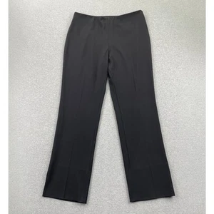 Halogen Pants Women 8 Black High Waist Side Slit Straight Leg Career Work Office - Picture 1 of 13