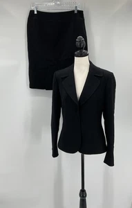 Traje Falda Tahari Arthur Levine Negro Talla 8 - Imagen 1 de 13