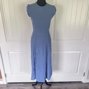 Reformation Gavin Midi Dress Open Back Cap Sleeve Morning Glory Size 8 - Picture 1 of 12