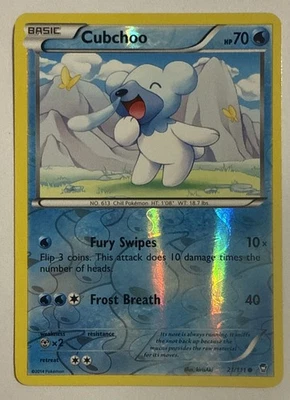 Cubchoo 21/111 XY - Furious Fists Reverse Holo Pokemon TCG Card Near Mint - Image 1 of 4