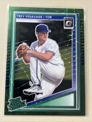 2025 Donruss Optic Trey Yesavage Rated Prospect Green Prizm  #012/149 Toronto - Image 1 of 4