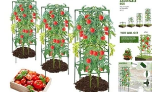 3 Pack Tomato Cages,Square Tomato Plant Stakes Support Cages Trellis for - Picture 1 of 7