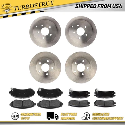 OE Front & Rear Brake Rotors Brake Pads for 2002-2004 Chevrolet Venture 3.4L - Image 1 of 4