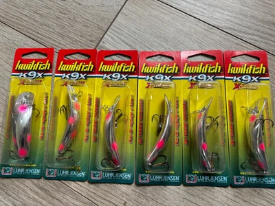 Lote de 6 inmersiones Luhr Jensen Kwikfish K9X color caliente 10 pies plata rojo fluorescente Foto 1 de 3