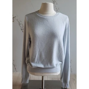 Wildfox Felpa Donna XS Blu Pastello Baggy Spiaggia Maglione Girocollo Oversize - Foto 1 di 7