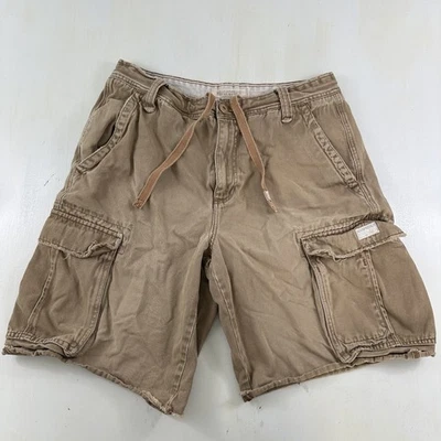 VTG Y2K Distressed Aeropostale Cargo Shorts Men 33 Beige Khaki Cutoffs Tag 34 - Image 1 of 4