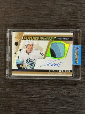 2022-23 SP Authentic Shane Wright Future Watch Auto Patch FWAP-SW 3 Color Patch - Image 1 of 2