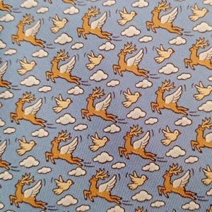 Hermes Paris 5396 OA Seide Designer Krawatte Fliegendes Rentier & Vogel Muster Krawatte - Bild 1 von 11