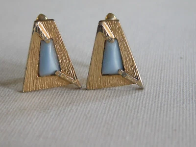 Gemelos de piedra azul pirámide dorada Swank vintage Foto 1 de 4