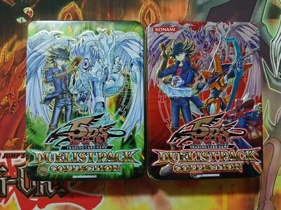 Yugioh 5d's Yusei Fudo Duelist Pack Colección Lata X2 Rojo y Verde Vacío Foto 1 de 3
