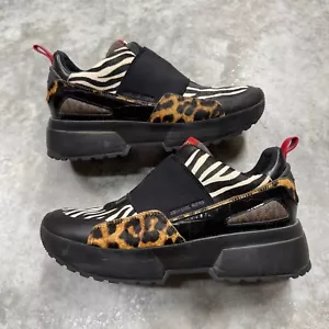 New Michael Kors Cosmo Animal-Print Calf Hair Slip-On Sneakers Size 10 M - Picture 1 of 8