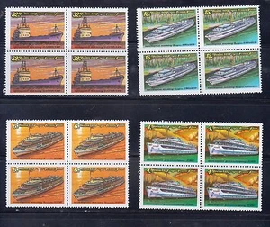 Rusia 1981 Mi.#5088-91 Buques de la Flota del Río conjunto 4 sellos en bloques de 4 Cat.Eu10.4 - Imagen 1 de 1