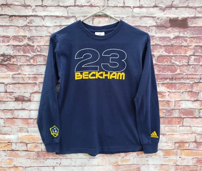 🔥 LA Galaxy #23 David Beckham Adidas MLS Camisa Manga Larga Niños Mediana M Azul Foto 1 de 4