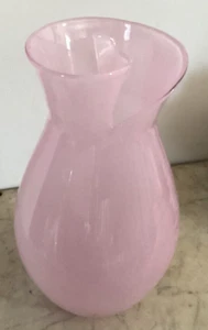 "Florero italiano Fratelli Toso borde torcido rosa pastel de Murano 15""" - Imagen 1 de 6