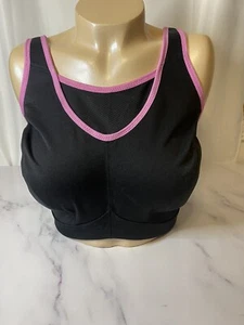 Glamorise Womens MagicLift Seamless Wirefree #1006 Sports Bra, black  size 34I - Picture 1 of 12