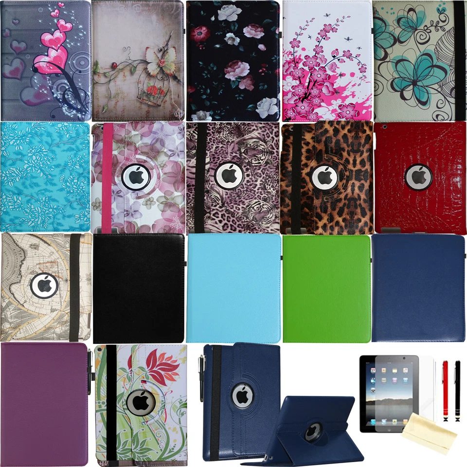 For iPad 10th 9th 8th 7th Pro 6th 5th Generation Rotating Smart Case Cover Stand - Image 1 of 4