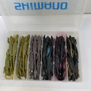 Bass fishing Lizards 6.5"  qty. 49 from 1990's In A Plastic Box - 6 colors - NOS - Picture 1 of 6