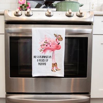 Flamingo Kitchen Tea Towels Decorative House Warming Gifts Home Handmade Decor - Image 1 of 4