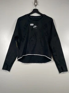 BNWT Nike Air Dri Fit Womens Mid Layer Long Sleeve Crop Running Top Black Small - Picture 1 of 14