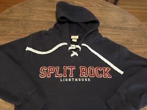 Split Rock Lighthouse Minnesota Embroidered Logo Small Blue Hoodie Sweatshirt - Picture 1 of 10