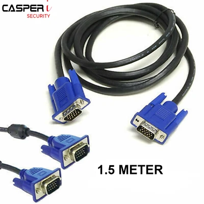 VGA 1.5 M Cable High Resolution SVGA 15 Pin PC to TFT Monitor LCD TV Lead Metres - Image 1 of 4