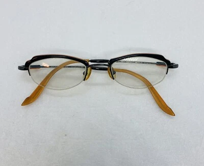 Monturas de gafas vintage para mujer KOALI MOREL 46-20 9202 media montura naranja negro 0 Foto 1 de 4