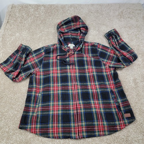 VETEMENTS Felpa con cappuccio LL Bean in flanella a quadri manica lunga misto cotone abbigliamento uomo
