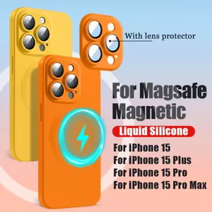 Custodia magnetica per iPhone 15 14 Pro Max 13 12 antiurto Magsafe cover silicone - Foto 1 di 19