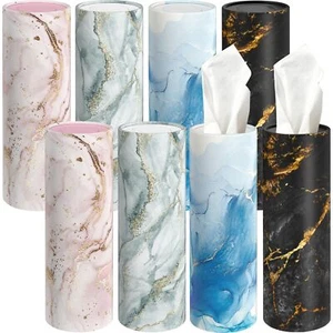 8 Pack Car Tissue Holder Round Cylinder Facial Tissues Boxes for Home Office Car - Picture 1 of 7