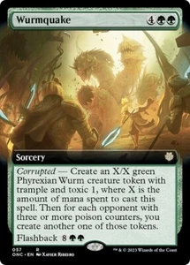 Extended Art WURMQUAKE mtg NM Commander Phyrexia Rare - Picture 1 of 1