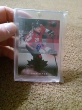 2021 Upper Deck Team Canada Juniors Black /5 Dawson Mercer #10 Rookie Auto RC