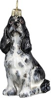 Sitting Black Labrador Retriever Polish Glass Christmas Ornament